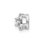 14k White Gold 1/4 carat Lab Grown Diamond VS/SI+ G+ Complete Cushion Halo Chain Slide Pendant - Image 2