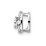 14k White Gold 1/2 carat Lab Grown Diamond VS/SI+ G+ Complete Cushion Halo Chain Slide Pendant - Image 2