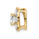 14k 1 carat Lab Grown Diamond VS/SI+ G+ Complete Cushion Halo Chain Slide Pendant - Image 2