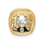 14k 1 carat Lab Grown Diamond VS/SI+ G+ Complete Cushion Halo Chain Slide Pendant - Image 3