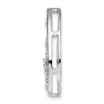 14k White Gold Polished 1/3 carat Diamond Fancy Teardrop Chain Slide - Image 2