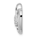 14k White Gold 1/10 carat Lab Grown Diamond VS/SI+ G+ Complete Open Heart Pendant - Image 2