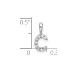 14k White Gold 1/10 carat Lab Grown Diamond VS/SI+ G+ Complete Letter C Initial Pendant - Image 4