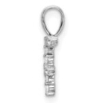 14k White Gold 1/8 carat Lab Grown Diamond VS/SI+ G+ Complete Letter F Initial Pendant - Image 2