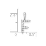 14k White Gold 1/8 carat Lab Grown Diamond VS/SI+ G+ Complete Letter F Initial Pendant - Image 4