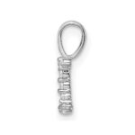 14k White Gold 1/10 carat Lab Grown Diamond VS/SI+ G+ Complete Letter I Initial Pendant - Image 2