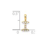 14k 1/10 carat Lab Grown Diamond VS/SI+ G+ Complete Letter I Initial Pendant - Image 4