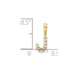 14k 1/10 carat Lab Grown Diamond VS/SI+ G+ Complete Letter J Initial Pendant - Image 4