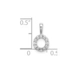 14k White Gold 1/8 carat Lab Grown Diamond VS/SI+ G+ Complete Letter O Intitial Pendant - Image 4