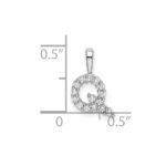 14k White Gold 1/6 carat Lab Grown Diamond VS/SI+ G+ Complete Letter Q Initial Pendant - Image 4