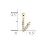 14k 1/10 carat Lab Grown Diamond VS/SI+ G+ Complete Letter V Initial Pendant - Image 4