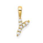 14k 1/15 carat Lab Grown Diamond VS/SI+ G+ Complete Letter Y Initial Pendant