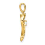 14k Lab Created Opal and Diamond Heart Pendant - Image 2