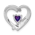 Sterling Silver Rhodium-plated Amethyst and Diamond Pendant - Image 4