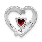 Sterling Silver Rhodium-plated Garnet and Diamond Pendant - Image 4