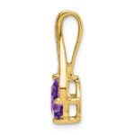 14k 7mm Cushion Amethyst and Diamond Pendant Fits up to 4mm Fancy Omega Only - Image 2