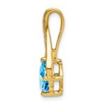 14k 7mm Cushion Blue Topaz and Diamond Pendant Fits up to 4mm Fancy Omega Only - Image 2