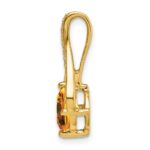 14k 7mm Cushion Citrine and Diamond Pendant Fits up to 4mm Fancy Omega Only - Image 2