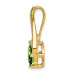 14k 7mm Cushion Peridot and Diamond Pendant Fits up to 4mm Fancy Omega Only - Image 2