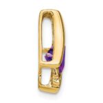 14k 6mm Cushion Amethyst and Diamond Chain Slide - Image 2