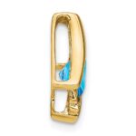 14k 6mm Cushion Blue Topaz and Diamond Chain Slide - Image 2