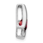 14k White Gold 6mm Cushion Garnet and Diamond Chain Slide - Image 2