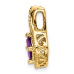 14k 6mm Cushion Amethyst and Diamond Chain Slide - Image 2