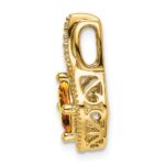 14k 6mm Cushion Citrine and Diamond Chain Slide - Image 2