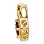 14k 6mm Cushion Garnet and Diamond Chain Slide - Image 2