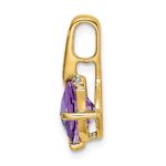 14k 7mm Cushion Amethyst and Diamond Pendant - Image 2