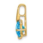 14k 7mm Cushion Blue Topaz and Diamond Pendant - Image 2