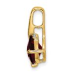 14k 7mm Cushion Garnet and Diamond Pendant - Image 2