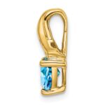 14k 6mm Trillion Blue Topaz and Diamond Chain Slide - Image 2