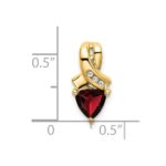 14k 6mm Trillion Garnet and Diamond Chain Slide - Image 3