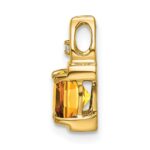 14k 6mm Cushion Citrine and Diamond Chain Slide - Image 2