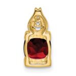 14k 6mm Cushion Garnet and Diamond Chain Slide - Image 4