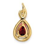 10k Pear Garnet and Diamond Pendant - Image 4