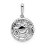 14k White Gold 4.5mm Round Moving Vibrant Amethyst and Diamond Pendant - Image 4