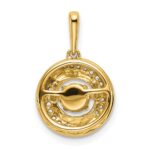 14k 4.5mm Round Moving Vibrant Citrine and Diamond Pendant - Image 4