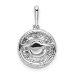 14k White Gold 4.5mm Round Moving Vibrant Garnet and Diamond Pendant - Image 4