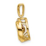 14k 4.5mm Round Moving Vibrant Garnet and Diamond Pendant - Image 2