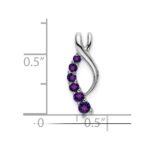 14k White Gold Graduated Amethyst Journey Chain Slide - Image 3