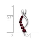 14k White Gold Graduated Garnet Journey Chain Slide - Image 3