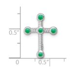 10k White Gold Emerald Cross Chain Slide - Image 2