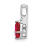 14k White Gold Cushion Ruby and Diamond Pendant - Image 2