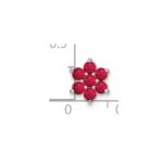 14k White Gold Ruby Floral Chain Slide - Image 2