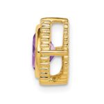 14k 6.5mm Cushion Amethyst Beaded Edge Chain Slide - Image 2