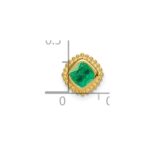 14k Cushion Emerald Beaded Edge Chain Slide - Image 3