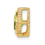 14k 6.5mm Cushion Peridot Beaded Edge Chain Slide - Image 2
