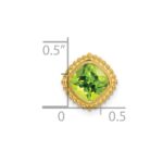 14k 6.5mm Cushion Peridot Beaded Edge Chain Slide - Image 3